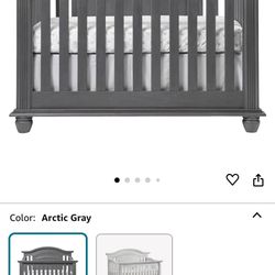 Beautiful Gray OXFORD LONDON 4 In 1 Crib /toddler Bed  
