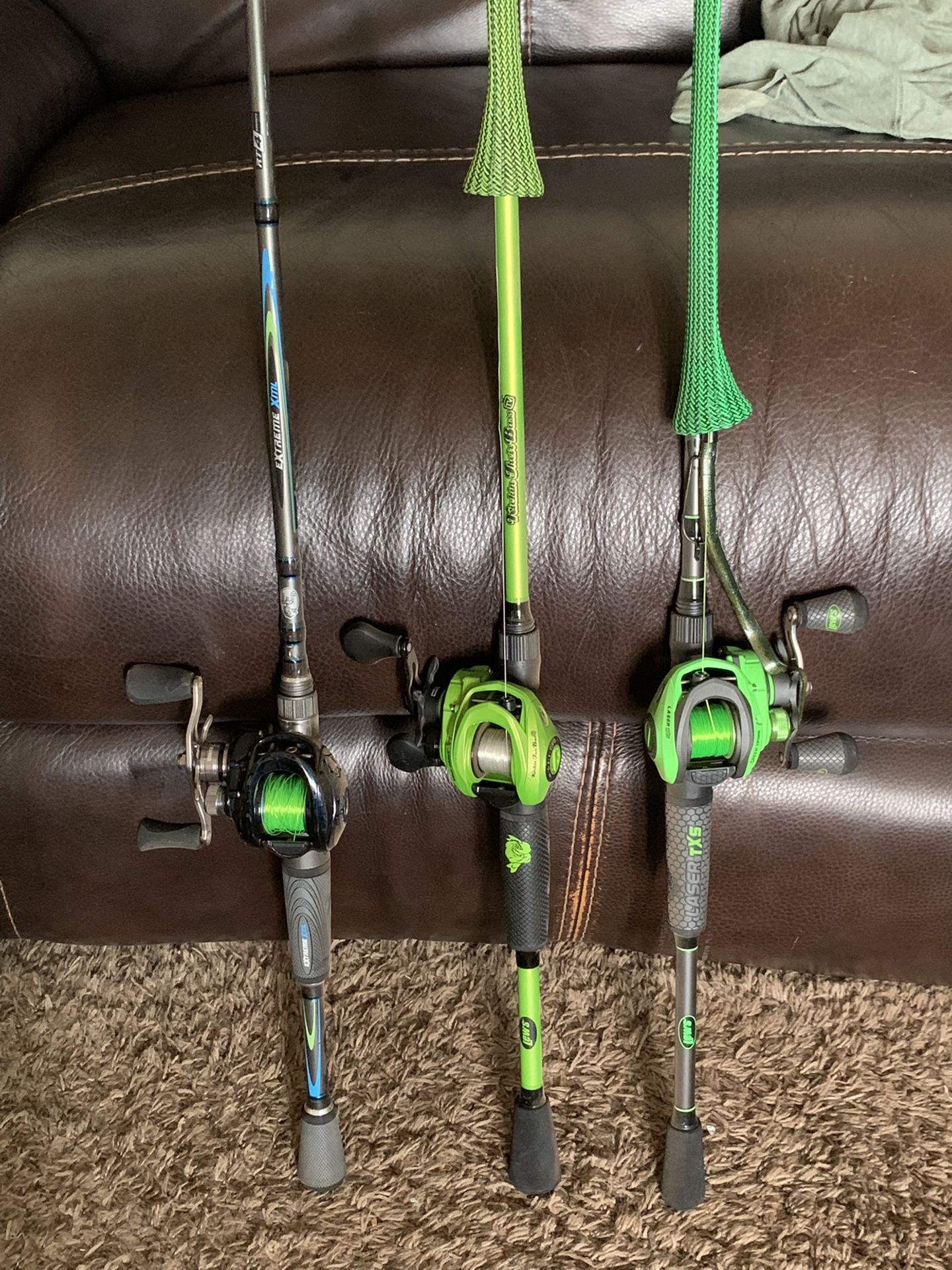 Baitcaster Fishing Poles  Prices Left To Right $130,$140,$90