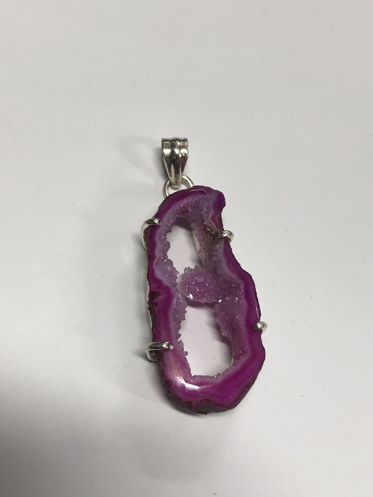 Polished Purple Quartz Silver Pendant 9.1 Grams