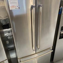 KitchenAid Stainless Steel 22 Cu. Ft. 33” Width Standard Depth French Door Refrigerator With Interior Dispense