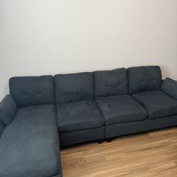 Moving Need Gone! Blue L Shaped Sofa 