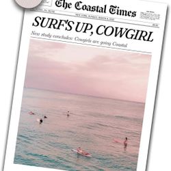 Coastal Cowgirl Newspaper Canvas – 12x16 – Unframed – Brand New