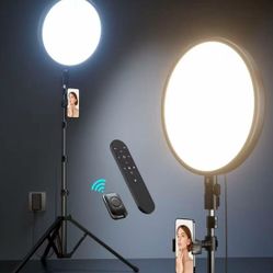Large Ring Light with Stand, 72“ Tripod with Ring Light, 6500K Full-Screen Ringlight Tripod for iPhone with Phone Holder, Selfie Light for Makeup, Bar