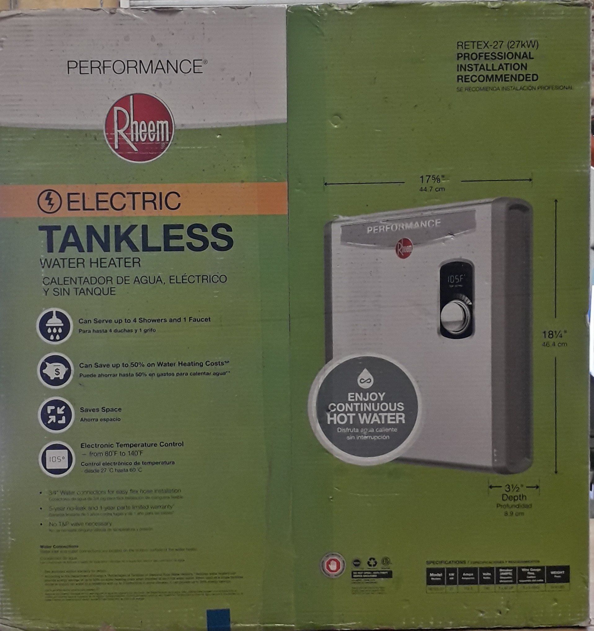 Rheem electric tankless water heater