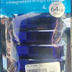 5pack Of USB 64 GB Flash Drives