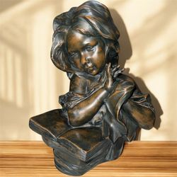 Vintage Plaster Bust Girl With Song Book