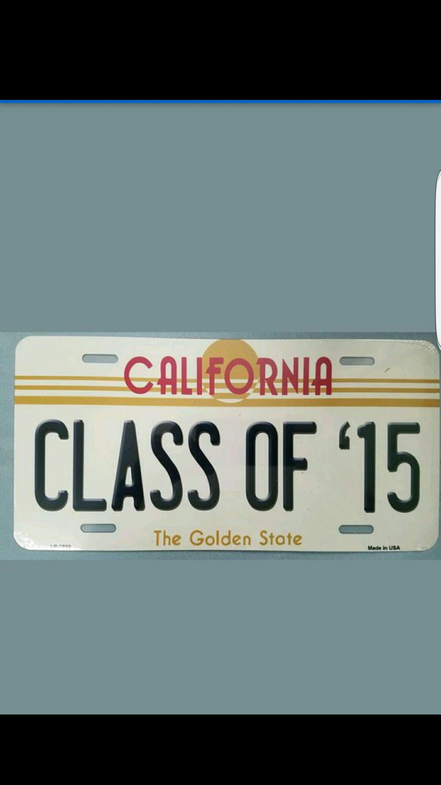 California car tag plate