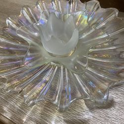 Vintage Depression Glass Candle Holder
