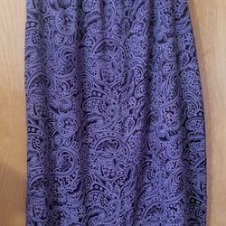 Josephine Chaus Women’s Long Skirt Purple Paisley Print Size 18