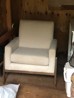 Almost new off white chair and side table