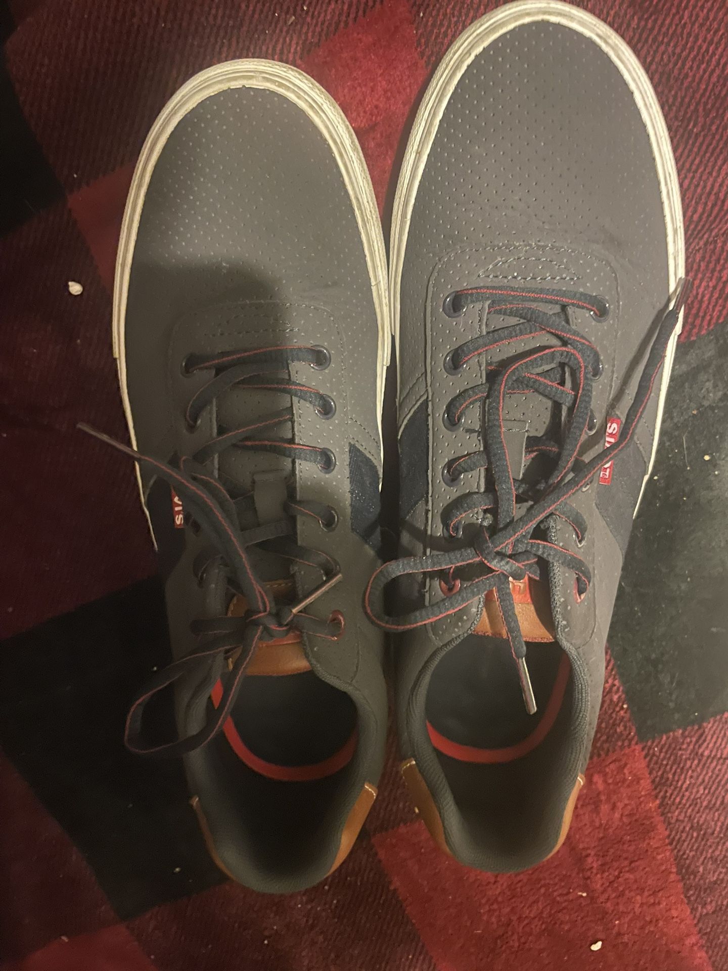 Levis Low Top Shoes Men Size US 9.5 Blue/Brown Sneakers Comfort