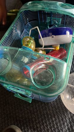 Hamster cage with accessories