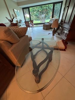 Glass coffee table