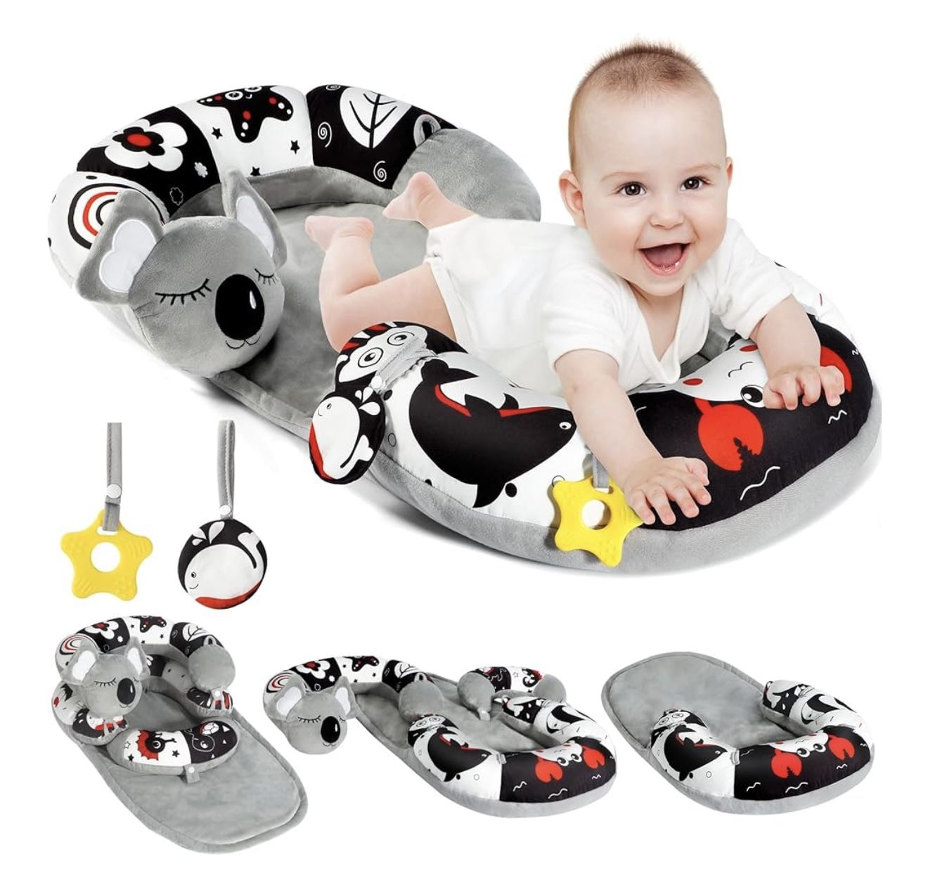 4 in 1 Cozy Tummy Time & Seated Support Pillow