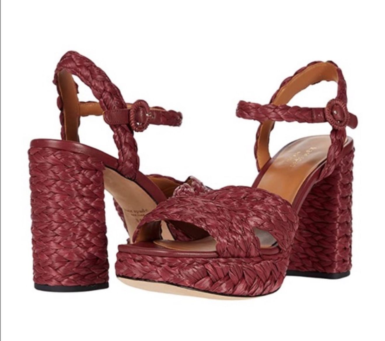 Kate Spade New York Disco Raffia Strappy Platform High Heel Sandals Size 10