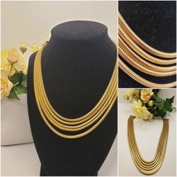 Precious Vintage 14k Gold Plated Choker, very beautiful piece of antique jewelry #945
