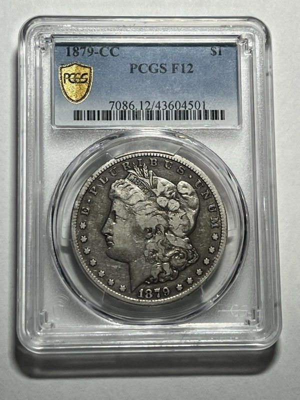 1879-CC Morgan Silver Dollar PCGS F12 Nice Original Carson City Tough Date
