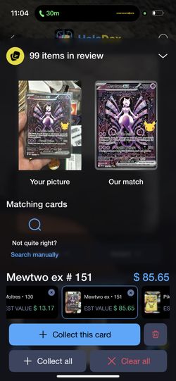 30th Anniversary MewTwo EX SIR(pack Fresh)