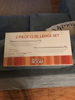 2 Piece 12 Inch Ledge Set Brand New -White Wood