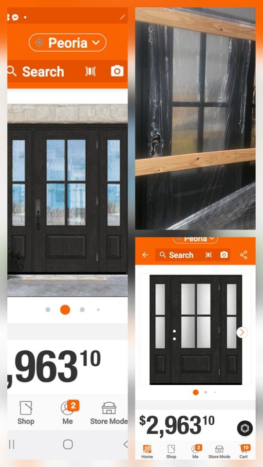 64"  Size  Black New Front Door Fancy Elegant Retail For $2995 Asking  $1995