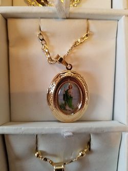 Cadena con dige de san judas tadeo de oro laminado