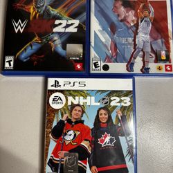 PS5 Games Lot – WWE 2K22, NBA 2K22, NHL 23 – Complete, Excellent