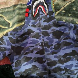 Dark Blue Bape Hoodie 