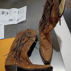 Women New Honey Fringe $300 Corral Cowboy Cowgirl Boots Size 6