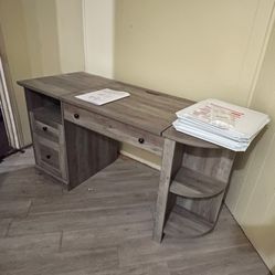 Desk  (Homenations Lake Shore 6" - 30"H Washed Gray Writing Lift Desk Model)