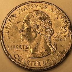 1999 Pennsylvania State Quarter With Die Chips & Rim Chiped