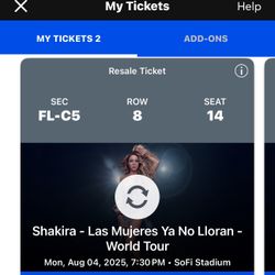 Shakira Aug 4 Floor Seats