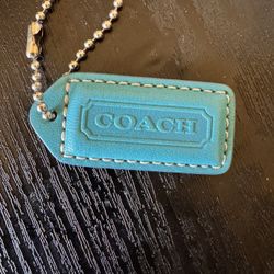 Teal Blue Small Coach Bag Purse Hang Tag Small