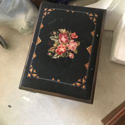 Foot stool needlepoint