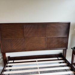 Mid-Century Wooden Modern King/Queen Headboard