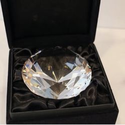 Vintage Diamond Gemstone Shaped Crystal Paperweight from Global Views, Inc.