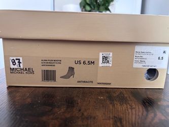 Michael Kors Alina Glitter Chain-Mesh Ankle Boots - Anthracite -  Size 6.5 - $85