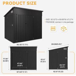 Aoxun 7.5'x5.5' Shed Outdoor Storage Shed 