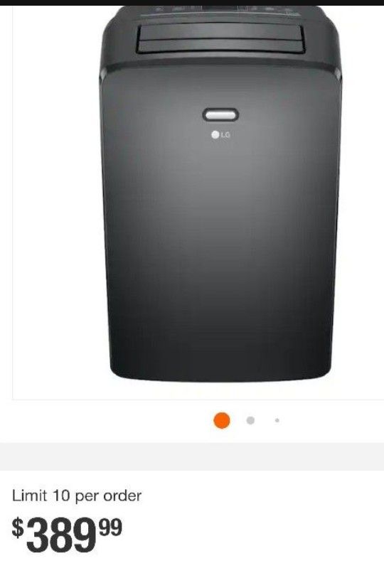 LG
8,000 BTU 115-Volt Portable Air Conditioner Cools 350 sq. ft. with Dehumidifier and Wi-Fi in Gray