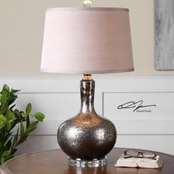 Uttermost Aemilius 1 Light Mercury Glass Table Lamp with 3-Way Switch on Socket 26157 (Brand new)
