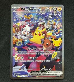 Pokémon Pikachu ex 150/128 Special Illustration Rare – 30th Anniversary Stamp