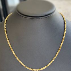 Jewelry 10k solid yellow gold Rope necklace chain 20.00" 3.00mm width