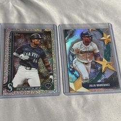 Julio Rodriguez Topps Series One silver And All Star Baseball Cards 