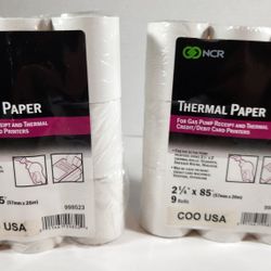 NCR Thermal Paper 18 rolls 2-1/4"x 85' for Gas Pump Receipt Credit/Debit Printers
