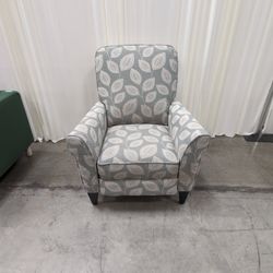 LA-Z-BOY Grey Leaf Pattern Fabric Armchair with Tapered Legs