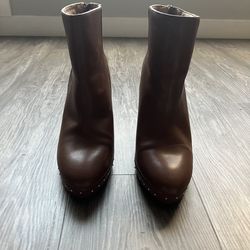 Brown Heeled Boots - 8 1/2 Women