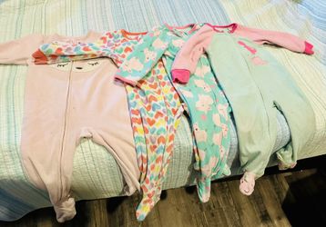 18 Months Fleece Footed Pajamas X4