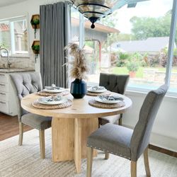 Custom Built Dining Table Solid wood Farmhouse Set Modern Rustic Bench Country Oval Round Counter Breakfast Height  Farm House 