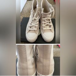 Beige High Top Converse 