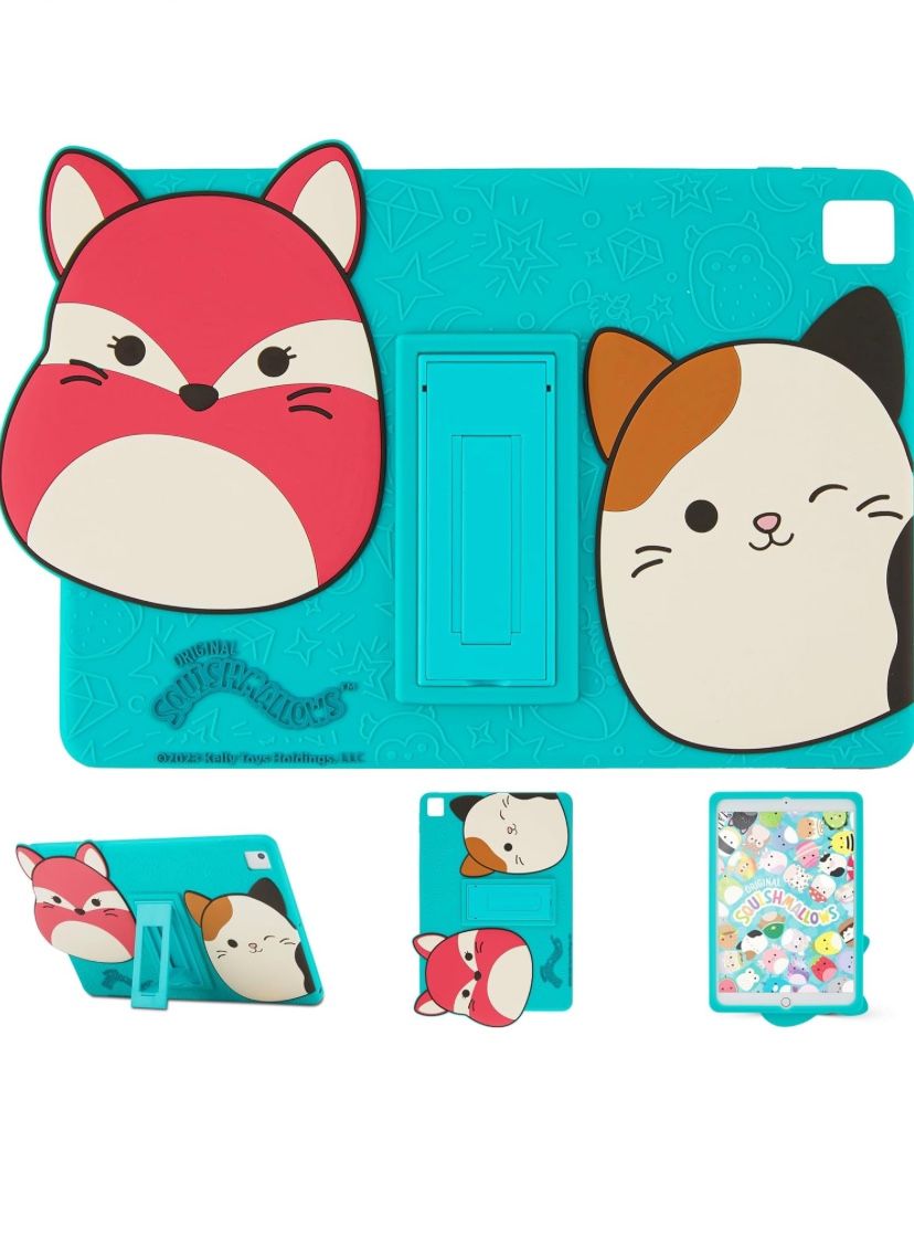 Komar Kids Squishmallow Kids Tablet Cover for 9th, 8th & 7th Generation Cases for iPad, 2021/2020/2019, Case with Stand, Shockproof, Silicone Protecto