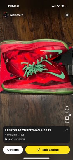 LEBRON 10 CHRISTMAS SIZE 11